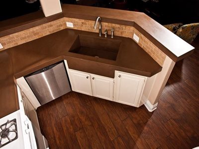 Kitchen Sink Design on Concrete Countertops   Anaheim  Ca   Photo Gallery   California