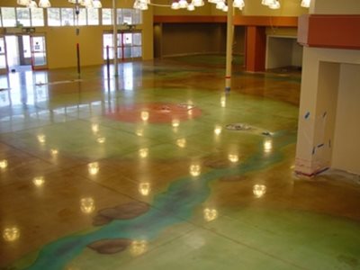 Polished and Dyed Floor Meets LEED Building Standards - The Concrete
