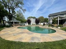 curved pool patio