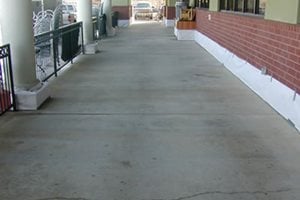 stained concrete patio before