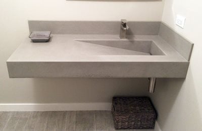 Floating Concrete Vanity, Integral Sink, Modern Bathroom
Concrete Sinks
Custom Concrete Tops
San Diego, CA