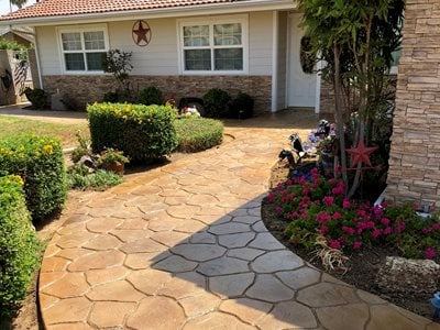 Front Walkway, Concrete Restoration
Concrete Patios
KB Concrete Staining and Polishing
Norco, CA