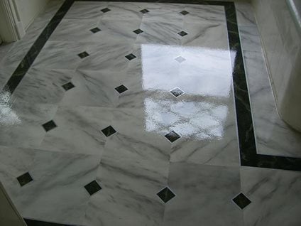 faux Carrera marble tile 