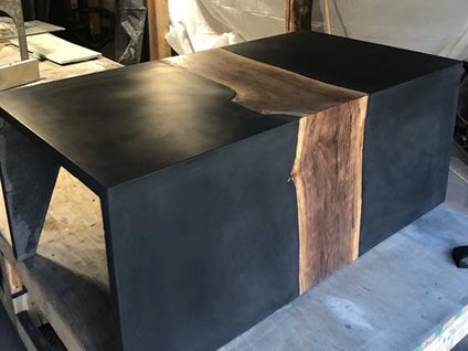 concrete waterfall table