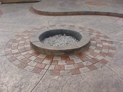 Stamped Patio with Fire Pit