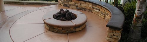 陶土，岩石长凳户外火坑表面解决方案公司Temecula, CA