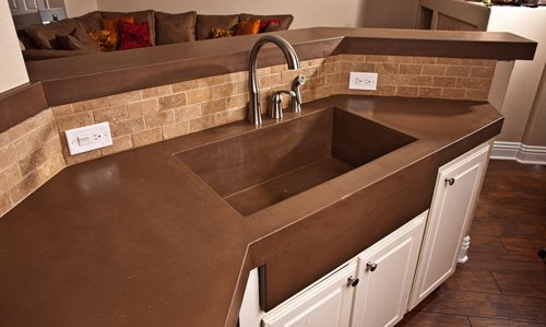 Concrete Kitchen Countertops Ideas, How To Make A Concrete Farmhouse Sink