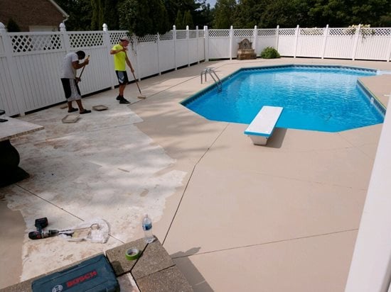 Concrete Pool Deck Paint Painted, Painting Cool Decking Around Pool
