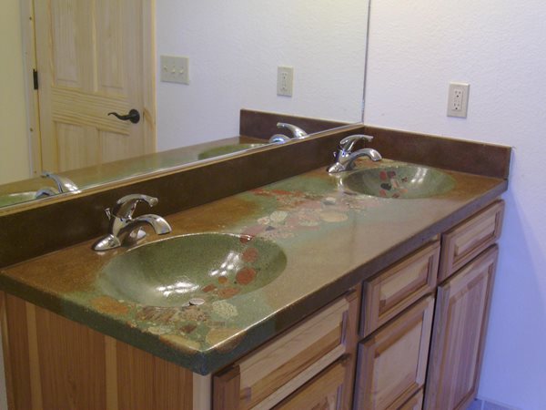 Acid Stained Bathroom Vanity Top
Concrete Sinks
Direct Colors, Inc.
Shawnee, OK