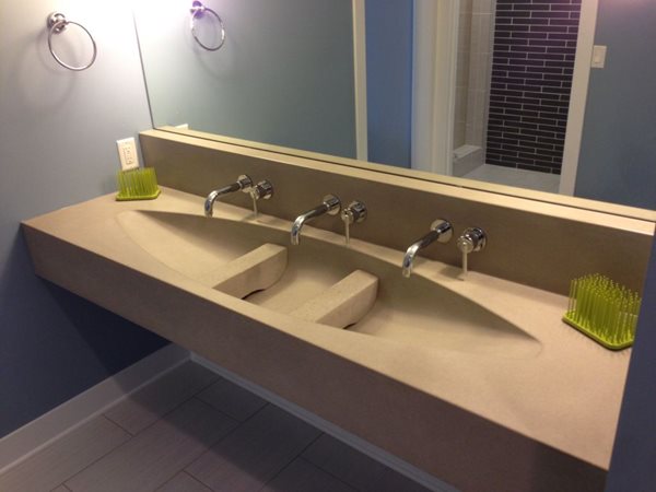 Floating Bathroom Vanity, Three Faucets
Concrete Sinks
Hard Topix
Jenison, MI