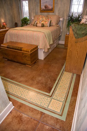 Orange Stain, Bedroom Floor
Stenciled Flooring
Artistic Walls
Ventura, IA