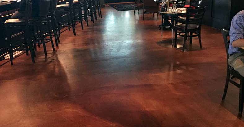 餐厅，彩色地板，椅子混凝土楼层Rockerz，Inc Warendale，PA