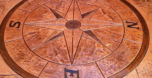 指南针，设计混凝土地板印象装饰混凝土有限责任公司卢茨，佛罗里达州